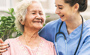 caregiver with patient